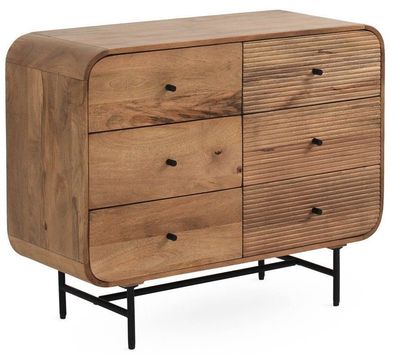 Kommode aus massivem Mangoholz mit 6 Schubladen