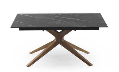Ausziehbarer Tisch mit Eichenfüßen und Keramikplatte 160/200x89