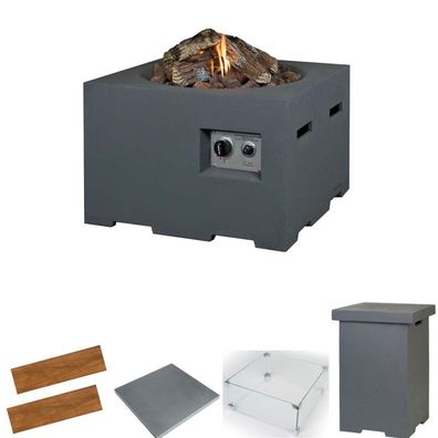 Happy Cocooning Mania Feuertisch Gartenfeuer Komplettset inkl. 5 kg Lavasteine