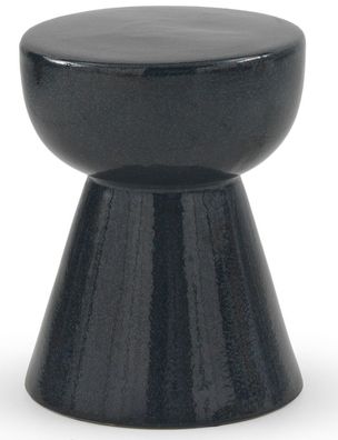 Hocker/Beistelltisch aus Keramik, dunkelblau