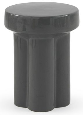 Hocker/Beistelltisch aus Keramik, Farbe grau