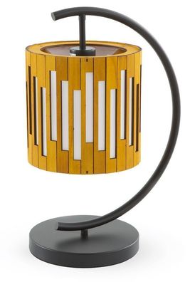 Tischlampe aus honigfarbenem Sperrholz