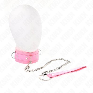 Halsband Mit Leine 65 Cm Mit Einschränkungen Rosa 36-42 Cm X 5.5 Cm