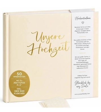 Your Perfect Day Hochzeitsalbum Unsere Hochzeit Ivory Gold Fotoalbum 50 Seiten