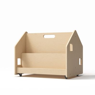 BusyKids doppelseitiges Bücherregal auf Rädern Natur