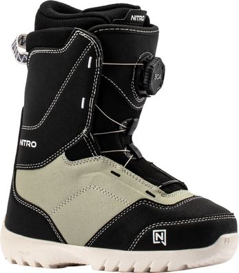 NITRO Kids Snowboard Boots Droid Double Boa black-sand