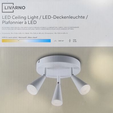 Livarno LED Deckenleuchte Wandstrahler Deckenspot drehbar rund weiß oder schwarz