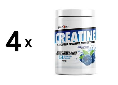 4 x Per4m Creatine Flavoured (400g) Blue Raspberry