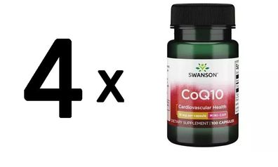 4 x Swanson CoQ10, 10mg - 100 caps