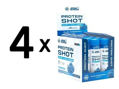 4 x Applied Nutrition Protein Shot, Blue Raspberry - 12 x 100 ml