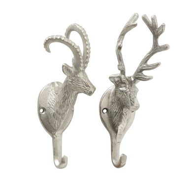 Garderobenhaken Ali Hirsch Gams Metall H-18 cm 2er Set