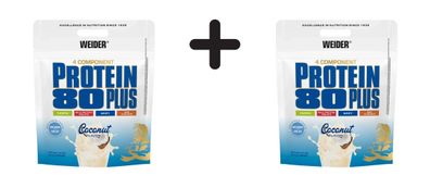 2 x Weider Protein 80 Plus (2000g) Coconut