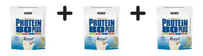 3 x Weider Protein 80 Plus (2000g) Coconut
