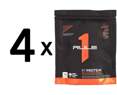 4 x Rule One R1 Protein, Chocolate Fudge - 448g