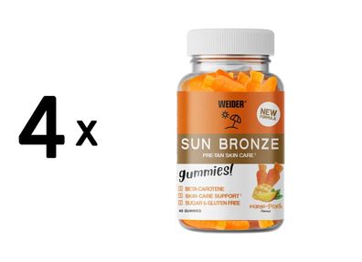 4 x Weider Sun Bronze Gummies (40) Peach Mango