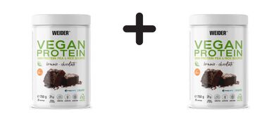 2 x Weider Vegan Protein (750g) Brownie - Chocolate