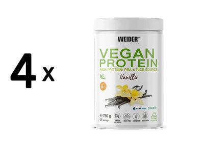 4 x Weider Vegan Protein (750g) Vanilla