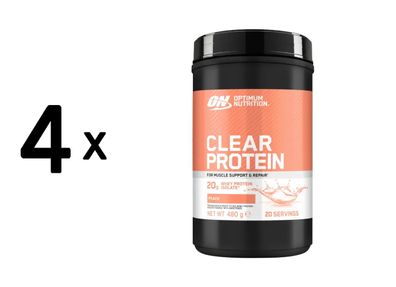 4 x Optimum Nutrition Clear Protein (480g) Peach