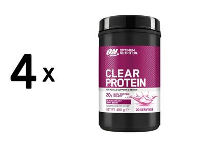 4 x Optimum Nutrition Clear Protein (480g) Blackcurrant Dark Berry