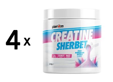 4 x Per4m Creatine Sherbet (310g) Fizzy Bubblegum Bottles