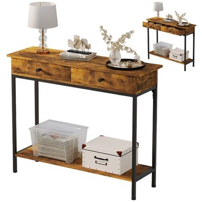 Konsole / Kommode / Beistelltisch | Dunkelbraun | LOFT / Industrial / RETRO | 2 SCHU