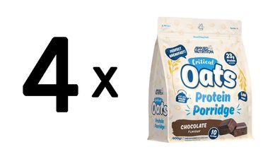 4 x Applied Nutrition Critical Oats Protein Porridge, Chocolate - 600g