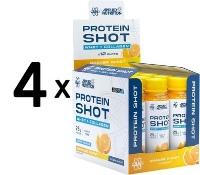 4 x Applied Nutrition Protein Shot, Orange Burst - 12 x 100 ml