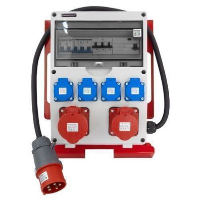Baustromverteiler mit Ständer und Kabel Stromverteiler SET-S/ FI 32A 16A 4x230V