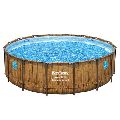 Power Steel™ Swim Vista Series™ Solo Pool ohne Zubehör Ø 488 x 122 cm, Holz-Optik