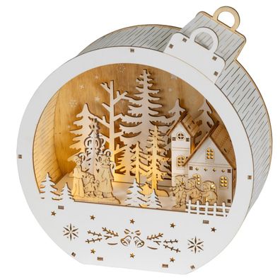 Batt. LED Weihnachtskugel 
L: 9 cm W: 21,5 cm H: 22,5 cm ww