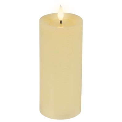 LED-Kerze cremefarben Wachs Ø 7,5 cm H: 20 cm ww