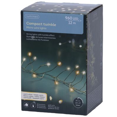 Micro LED Lichterkette Comp. 12m 960 L. silber/ww & kw