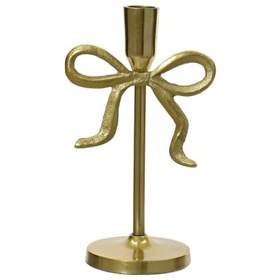 Kerzenständer Schleife gold Ø 8,5 cm H: 21 cm - Alu