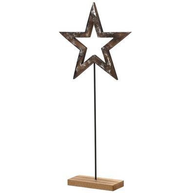 Stern a. Holzfuß braun L: 20 cm W: 5,5 cm H: 46 cm - MDF