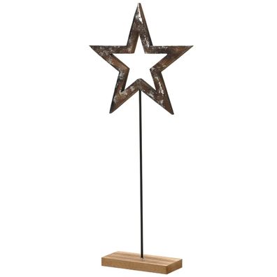 Stern a. Holzfuß braun L: 29,5 cm W: 7 cm H: 65 cm - MDF