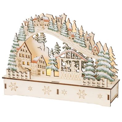 Batt. LED Szene Dorf L: 6 cm W: 22 cm H: 16 cm ww