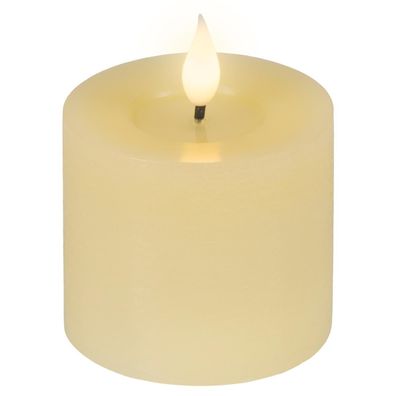 LED-Kerze cremefarben Wachs Ø 7,5 cm H: 9,5 cm ww