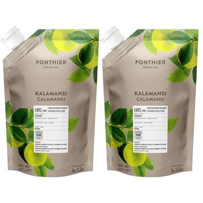 Ponthier Kalamansi Fruchtpüree 2x 1kg Premium Zitruspüree Kalamansi 100% Vietnam