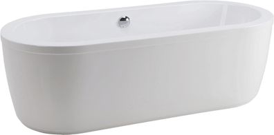 Schröder Badewanne Ovalwanne Rhein 180x80x44/57,5 cm weiß mit 1-teiliger Schürze