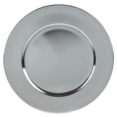 Dekoteller silberfarben Ø 33 cm - Kunststoff
