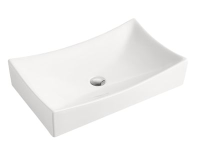 Beitz & Walz AqvaCeramica Aufsatzbecken eckig 650 x 390 mm weiß