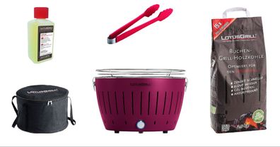 LotusGrill Classic Starter-Set Pflaumenlila – raucharm, komplett & mobil