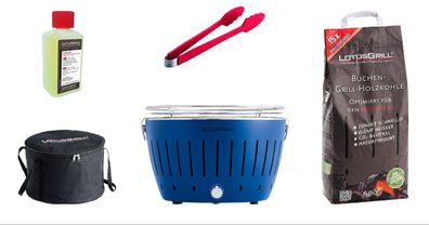 LotusGrill Starter-Set Classic 1x Grill Tiefblau 5 teilig