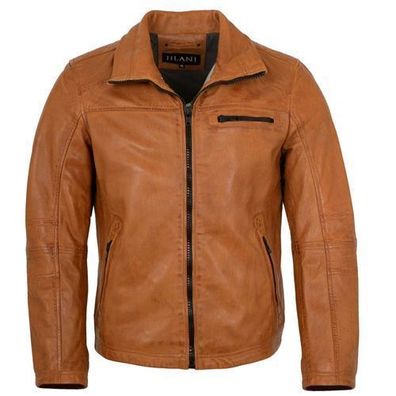 Jilani - Herren Lederjacke Lammnappa cognac