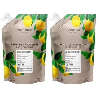 Ponthier Passionsfrucht Fruchtpüree 2x 1kg Premium Maracujapüree 90% Ecuador