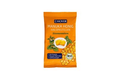 3x HOYER Manukahonig Halspastillen Zitronenmelisse 30g