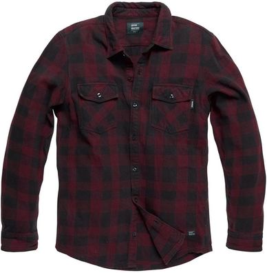 Vintage Industries Flanellhemd Globe Heavyweight Shirt Burgundy Check