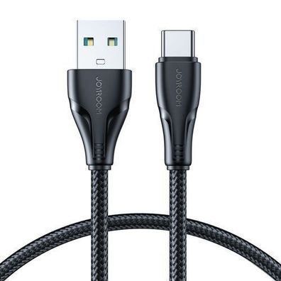 Joyroom Surpass Serie A11 USB-A/USB-C 3A Ladegerät Kabel 1,2m - Schwarz