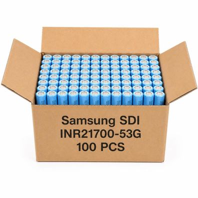 100er-Set Samsung INR21700-53G2 5300mAh 15,9A 3,6V Li-Ion Akku Flat Top