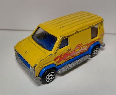 Modellauto Majorette 1:65 US Van gelb mit Flammen